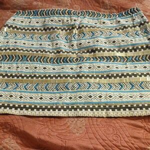 Patterned Blue and Brown Women's Skirt